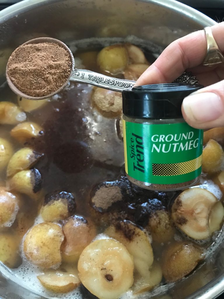 adding nutmeg to make pear cider