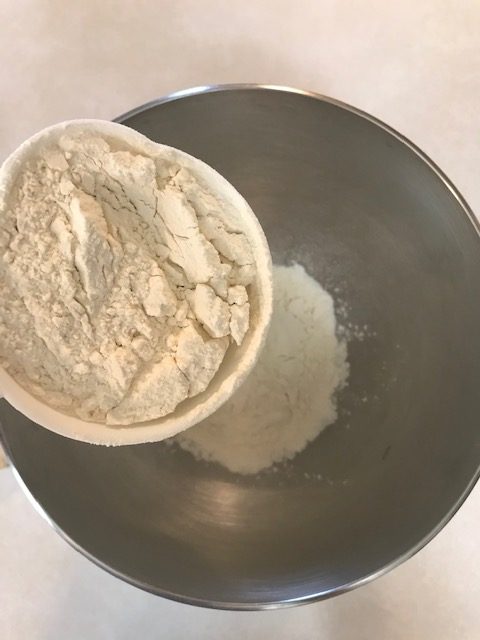 adding flour
