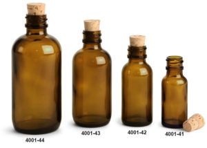 amber colored bottles