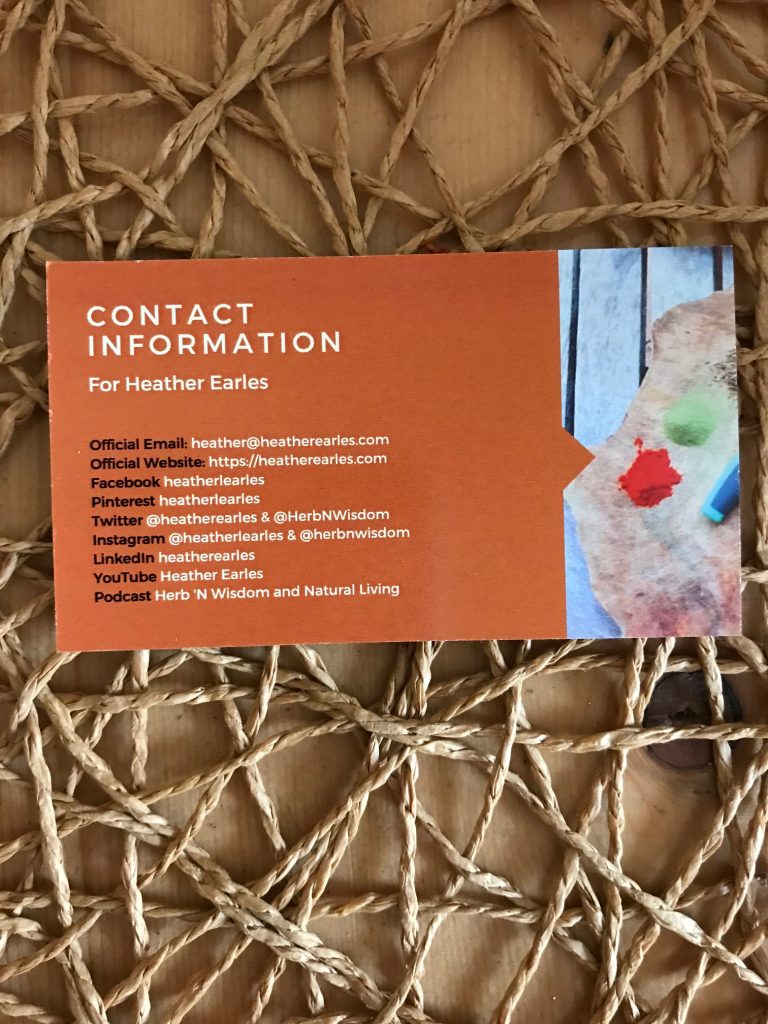 Heather Earles business card