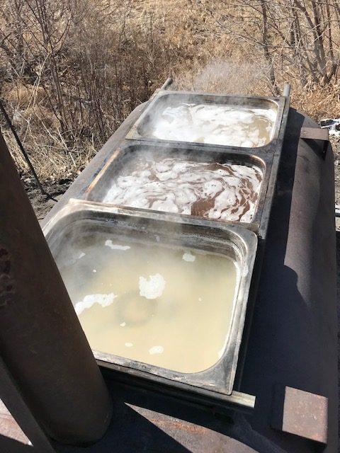 The boiling process to make syrup from boxelder trees