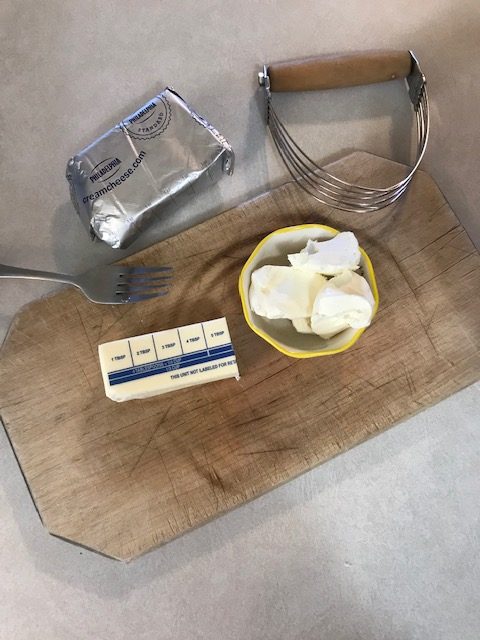 butter and cream cheese for making scones