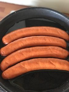 cooking sausage