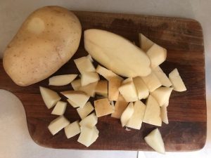 cubed potatoes
