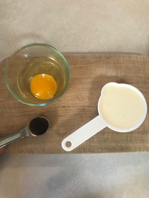 egg, vanilla, and heavy cream