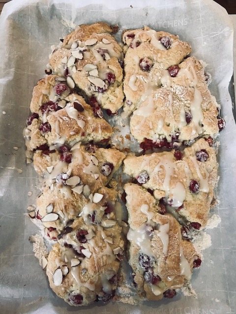 finished cream cheese cherry scones