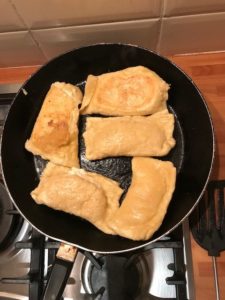 veronicas frying in a pan