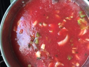 making tomato soup