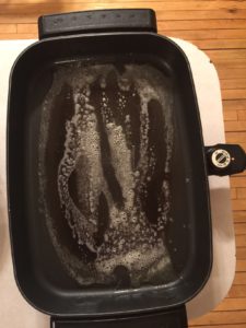 heating an electric pan