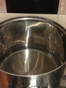 heating a pot of water