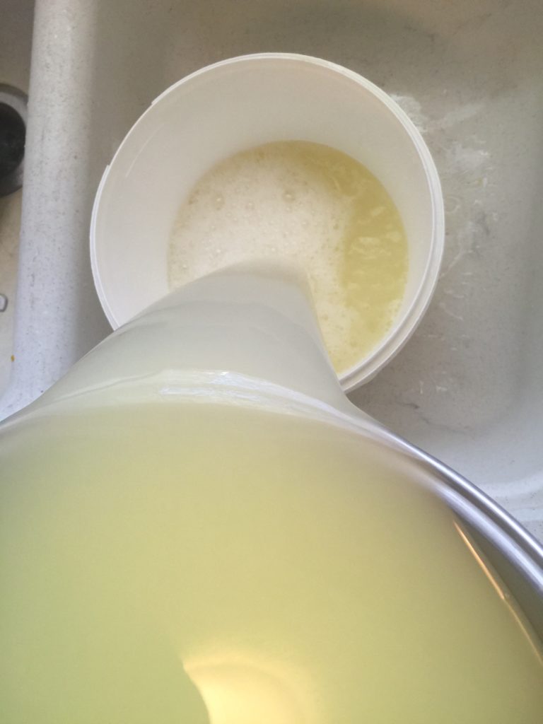 pouring out the whey