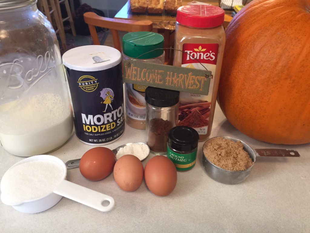 ingredients for pumpkin pie