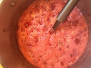 strawberry jam heating