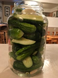 jar full of cucumbers