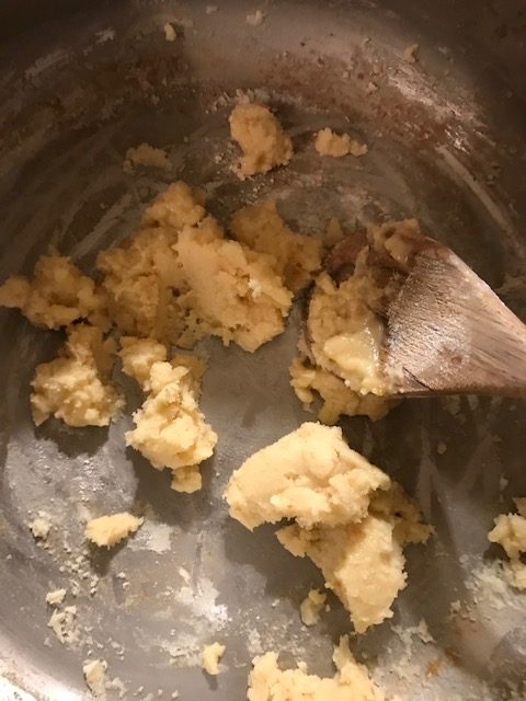 making roux with butter and flour