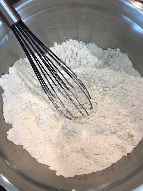 mixing the dry ingredients