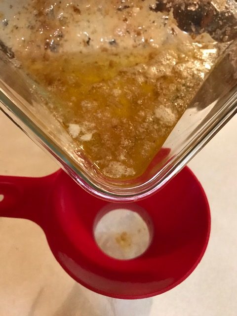 straining butter
