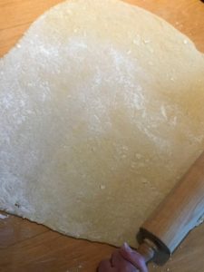 rolling out dough