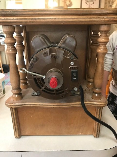 The back of the grain grinder