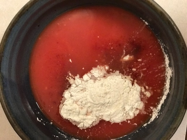 making the sauce for cabbage rolls