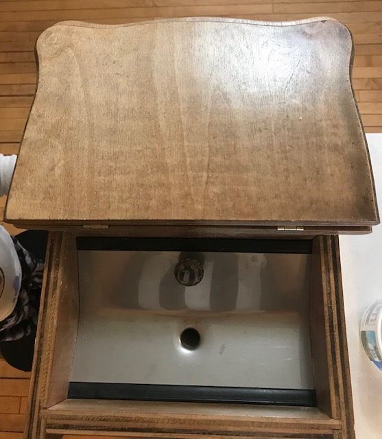 Top view of a grain grinder