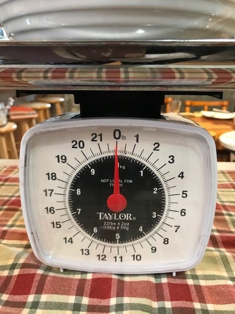 Zeroing out the scale to make soap